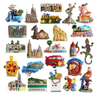 Aimants de réfrigérateur en polyrésine 3D personnalisés en gros, autocollants de réfrigérateur, souvenirs de ville, cadeaux, aimants de réfrigérateur en résine