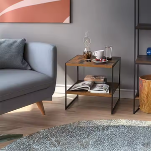 Table de chevet en fer au design moderne OEM et ODM de 23.6 pouces avec 2 tables de chevet ouvertes et 2 tables de chevet personnalisables pour le bureau et la chambre à coucher. - Product Image 3