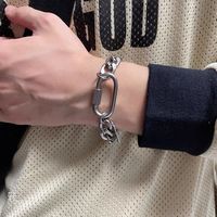Bracelet de perles élégant en acier inoxydable MAN Jewelry Chaîne à maillons cubains pour hommes de style Street Hop
