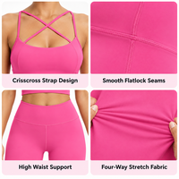 Ensemble de sport 2 pièces pour femme, anti-UV, séchage rapide, en Spandex/Nylon, avec bretelles croisées, extensible dans quatre directions, respirant, taille OEM