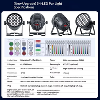 Éclairage de scène professionnel pour DJ, clubs, spectacles nocturnes, concerts, églises, 54*3w RGB 4-en-1 DMX512 LED PAR Can