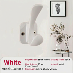 ตะขอแขวนผนังอะลูมิเนียมแบบไม่ต้องเจาะ KEGAO สำหรับห้องน้ำ ห้องครัว ประตูทางเข้า <span class=keywords><strong>ตู้</strong></span>เสื้อผ้า ตะขอเดี่ยว - Product Image 4