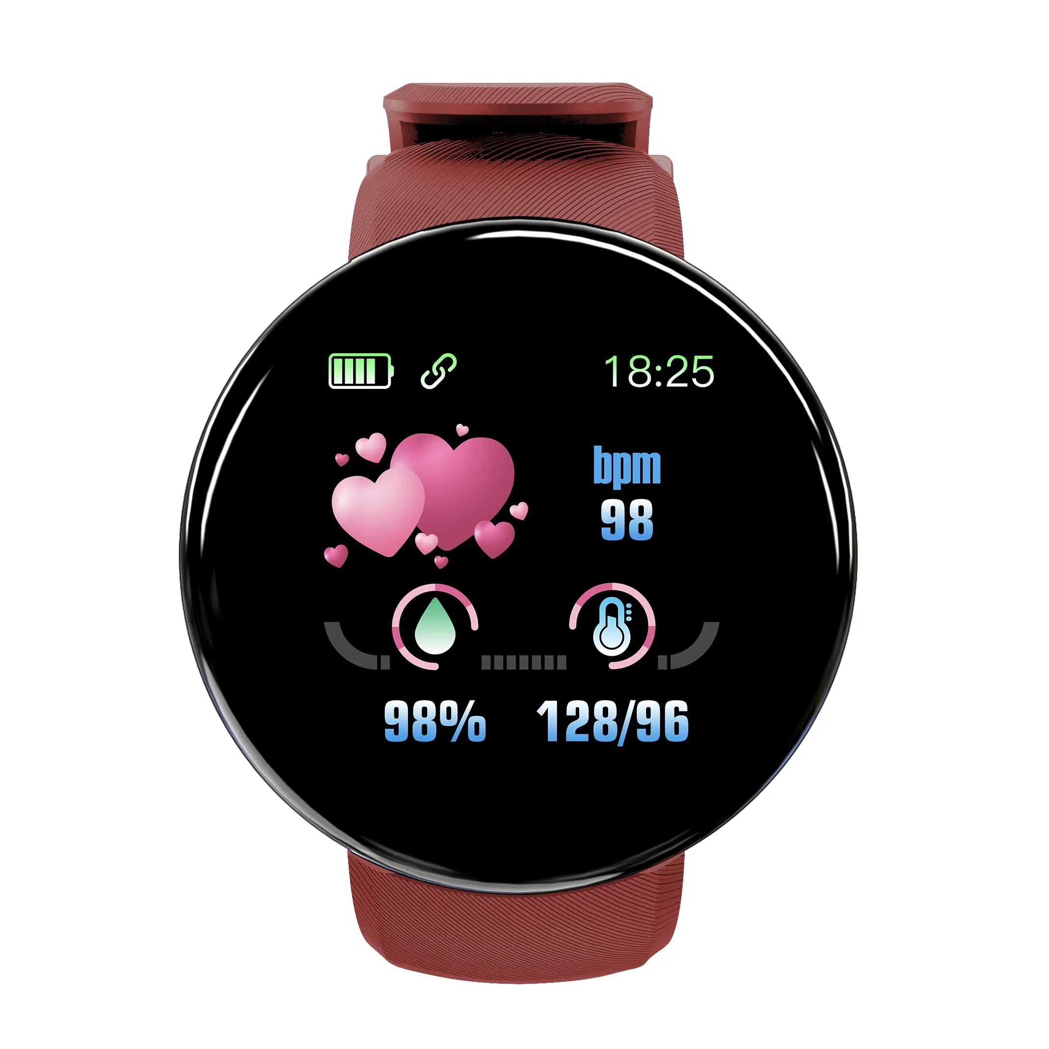 D18 moniteur de fréquence cardiaque pression artérielle écran LCD Hd Fit Pro Android Sport montre intelligente