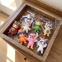 Serie de figuras colgantes clásicas de anime Chibi retro de los 90 para decoración de escritorio, ideal para eventos de gashapon, sorteos, bolsas de regalo corporativas y premios de fiesta.
