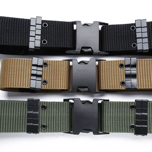 Men's Tactical Security <strong>Belt</strong> Canvas <strong>Nylon</strong> <strong>Belt</strong> Plastic Buckle Training <strong>Belt</strong> For Men 5.5CM Width 125CM Length - Product Image 2