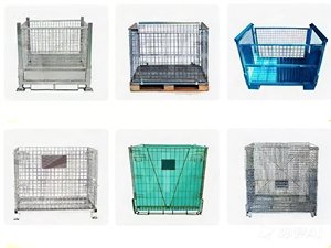 1000kg 용량 접이식 철제 팔레트 케이지 Q235 고강도 구조 적재 가능 설계 부식 방지 방수 보관함 - Product Image 6
