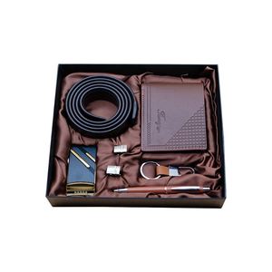 Men's Wallet Gift Set Corporate Gift <b>Watch</b> Wallet Belt Pens 5Pcs Set Gift with Box - Product Image 1