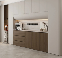 Buffet de style italien de luxe, console de rangement moderne et minimaliste en bois massif pour salle à manger, idéal pour la maison américaine