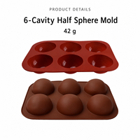 Moule en silicone personnalisé à 6, 15 ou 24 cavités demi-sphères, pour chocolat, bonbons, gelée, pudding, gâteau, qualité alimentaire, antiadhésif