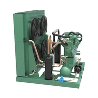 S4G-12.2Y 12HP Unité de condensation à compresseur semi-hermétique bi-étagé refroidie par air pour 380-480V, avec commande à distance PLC et engrenage pour congélation