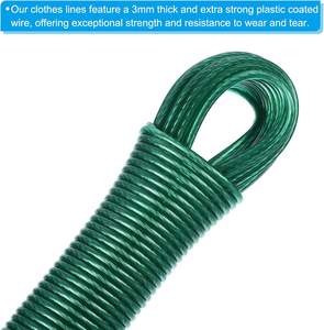 Corde à linge en fil métallique PVC, robuste, avec âme en acier et revêtement plastique, pour séchage de vêtements, vente en gros - Product Image 4