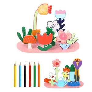 Kit mewarnai taman Puzzle beraroma Pop-out anak-anak, mainan aktivitas melukis buatan tangan seni untuk anak - Product Image 1