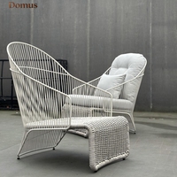 Chaise de jardin moderne en rotin avec structure métallique pour l'extérieur, mobilier de patio pour jardin et cour arrière
