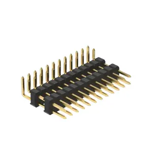 Denentech Factory sales pin header 2.54mm right angle dip dual row 2.54mm pin header connector