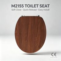 Siège de toilette en bois OEM, fournisseur chinois, matériau MDF, peinture couleur personnalisée, tout code RAL pour marque de salle de bain à étiquette privée