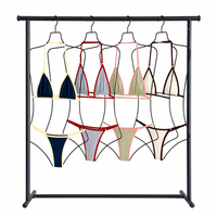 Ensemble de bikini pour femmes avec bretelles entièrement ajustables en nylon recyclé, bordure contrastée, double doublure, fabriqué par un fabricant de maillots de bain