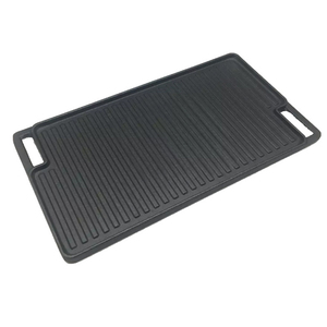Vente chaude OEM ODM Poêle à griller <span class=keywords><strong>rectangulaire</strong></span> en fonte pré-assaisonnée, durable, facile à nettoyer, compatible gaz et <span class=keywords><strong>induction</strong></span>, double face - Product Image 2