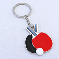 Porte-clés créatif en alliage de tennis de table et de badminton, pendentif léger en forme de balle, accessoire de sport tendance