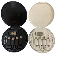 CHXDEV Ensemble de câbles de données 120W multifonctionnels à charge rapide en vente, avec boîte de rangement ronde personnalisable