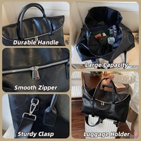Bolsa de Viaje Deportiva de Alta Calidad, Portátil, Gran Capacidad, con Doble Cierre, Impermeable, de PU, para el Hombro o Cruzada, Ideal para Viajes Cortos y Gimnasio