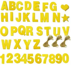 DIY 0-9 digit A-Z alphabet Glitter paper banners flags garland for Birthday Wedding Christmas New Year event festival party deco