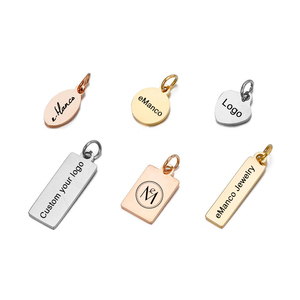 Etichette Personalizzate con Logo del Brand per <span class=keywords><strong>Gioielli</strong></span>, Ciondoli in Acciaio Inossidabile per Collane e Bracciali - Product Image 2