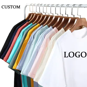 Oem Printed Wholesale Clothes Printing Your Brand Mens T-shirts Cotton T Shirt 240gsm Heavy Weight Tshirt New Design Custom Mesh