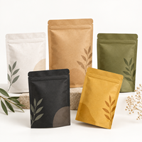Sac en papier kraft brun recyclé durable en gros ECO pour l'emballage des grains de café, logo personnalisé