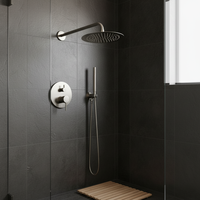 Douche dissimulée luxe mural Nickel salle de bain douche robinet douche mitigeur tête pluie système