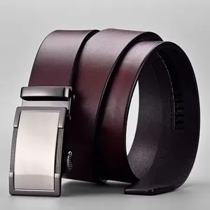 2024 New Business Belt Designer Belts Men'S Two-Layer Frosted Cowhide Automatic Buckle Custom Logo Men Genuine Leather Belts