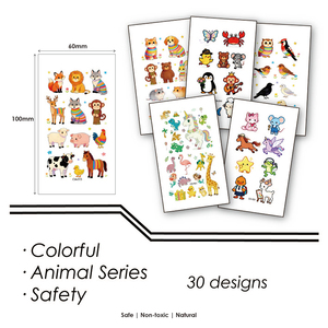 Tatuaggi Temporanei per Bambini: Adesivi Animali dello Zoo e Farfalle per Viso e Corpo, Accessori alla Moda per Feste - Product Image 2