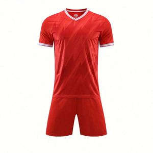 Uniforme de Fútbol Rojo para Adultos, Talla Grande, Venta Caliente, Alta Calidad, 100% Poliéster, Transpirable - Product Image 1