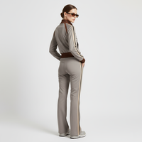 Ensemble de survêtement rétro 2 pièces pour femme : veste zippée à col montant et pantalon de jogging évasé à rayures latérales – Vente en gros