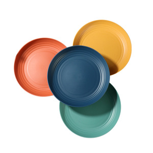 Eco Friendly Wheat Straw Dinner <b>Plate</b> Set Food Grade Unbreakable Plastic Fruit Tray <b>Snack</b> Tray for Kids Restaurant Home Picnic - Product Image 2