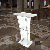 Pupitre d'École, Chaire d'Église et Estrade Transparentes en Acrylique Lumineux, Podium Moderne et Présentoirs