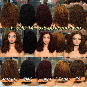 Peluca de Cabello Humano con Cierre de Encaje 5x5 SDD Pixie Curl, Peluca Corta y Rizada con Línea de Cabello Natural para Mujeres Negras - Product Image 5