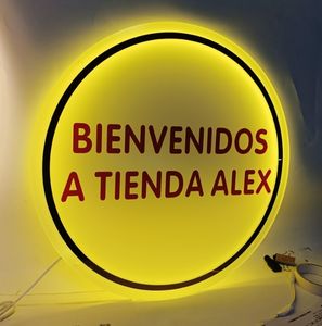 Panneau d'affichage LED personnalisé pour intérieur avec logo en acrylique et source lumineuse à tube LED rétroéclairé en matière plastique pour murs - Product Image 1