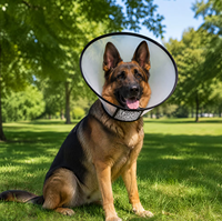 Collier de récupération en plastique écologique à motif uni pour animaux de compagnie, collier de protection Elizabeth E-Collar pour chiens et chats après chirurgie