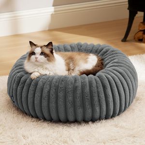 Pet Dog & <b>Cat</b> Bed All Seasons Rectangle Corduroy Solid Foam Plush Removable Cover Comfortable for Small to Large Dogs - Product Image 1
