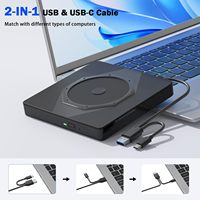 Unidad de DVD Externa USB 3.0 Tipo-C, Grabadora de CD/DVD Portátil, Lector/Grabador RW para Laptop, PC de Escritorio, Windows, Linux, MacOS
