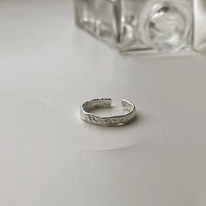 S925 Sterling Silver Irregular Textured <b>Open</b> <b>Ring</b> For Women's Index Finger Minimalist Jewelry Gift - Product Image 4