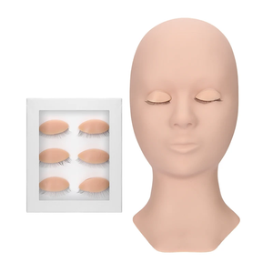 3D Silicone Eyelash Practice <b>Head</b> Model Makeup <b>Training</b> Mannequin for Beginners Lash Extension - Product Image 3