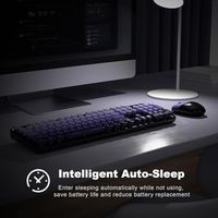 OEM ODM Wireless Keyboard and Mouse Combo Black Purple Colorful 24G Typewriter Style Full Size Cute Keyboard Set