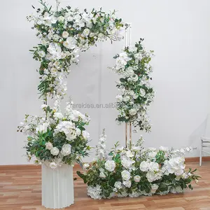 Edding Decoration hhite lorloral rangrangement uupplies rrtifical OSE ydrangea Flower Tage Events Arch