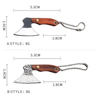 Pendentif de collier couteau pliant personnalisé mini-lame en acier inoxydable 3CR13 avec manche en bois coloré, porte-clés multifonctionnel de poche
