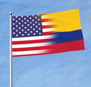 Drapeau USA Colombie, drapeau colombien 3x5 pieds drapeau 3x5 pieds extérieur intérieur 3x5 pieds Fla Gwith œillets en laiton - Product Image 1