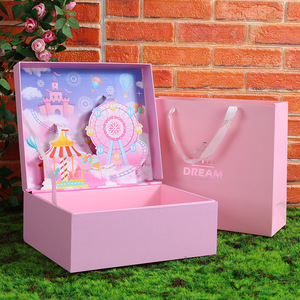 Sang Trọng Rỗng Màu Hồng Quần Áo Sơ Sinh Quà Tặng Bao Bì Hộp 3D Valentine Sinh Nhật Nắp Nắp Hộp Quà Tặng Cho Hiện Tại - Product Image 6