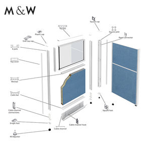 6063-T5 Fabriek Partitie Aluminium Profiel Modulaire Office Workstation Divider Meubels Accessoires - Product Image 3
