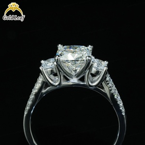Goldleaf Custom 10K Solid Gold Lab Grown Diamond <b>Ring</b> VVS <b>Cushion</b> Cut 1-3CT IGI Certified White Gold Unisex - Product Image 3