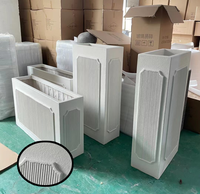 Kotak Bunga Fiberglass Persegi Panjang Klasik Putih Elegan, Pot Tanam Ramah Lingkungan, Tahan Lama, Untuk Penggunaan di Lantai, Dalam/Luar Ruangan, Taman